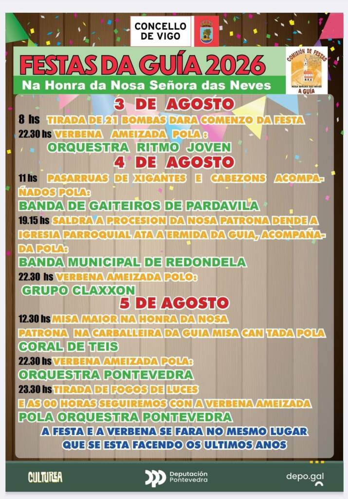 Vigoplan | Cartel Festas Da Guía 2026 Na Honra A La Nosa Señora Das Neves