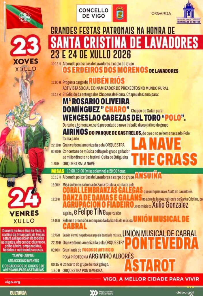 Vigoplan | Cartel De Las Fiestas En Honor A Santa Cristina De Lavadores 2026