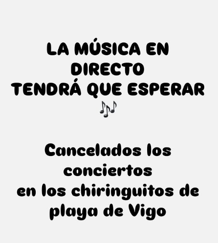Vigoplan | Cancelan Conciertos Chiringuitos Vigo