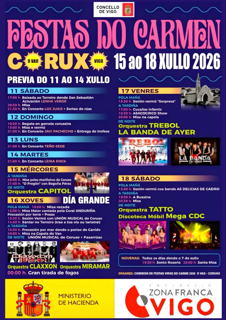 Vigoplan | Cartel Fiestas Del Carmen De Coruxo 2026