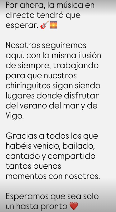 Vigoplan | Conciertos Cancelados Chiringuitos Vigo