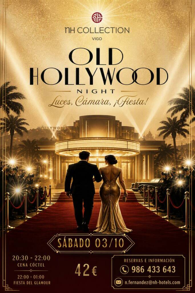 Vigoplan | Cartel Old Hollywood Night Fiesta Temática Nh Collection Vigo